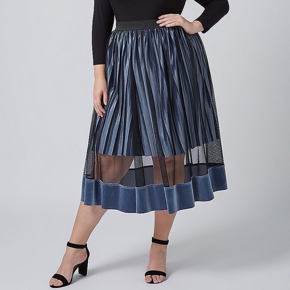 Lane Bryant Dresses & Skirts - NWT Lane Bryant Velvet Illusion Midi Skirt 18/20